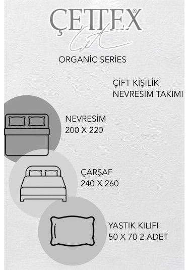 Organik Keten Çift Kişilik Nevresim Takımı Krem