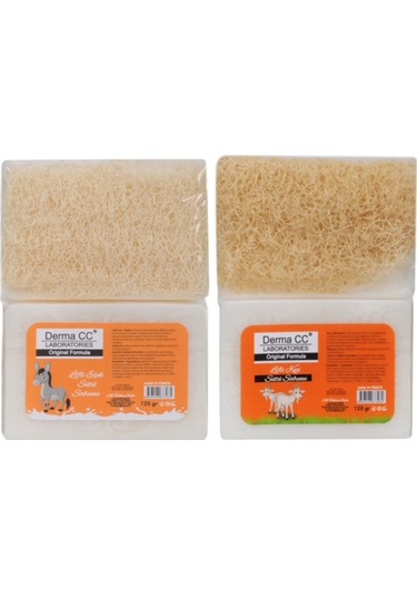 Doğal Kabak Lifli El Yapımı Sabun 120gr X 2 - Keçi Sütlü+ Eşek Sütlü