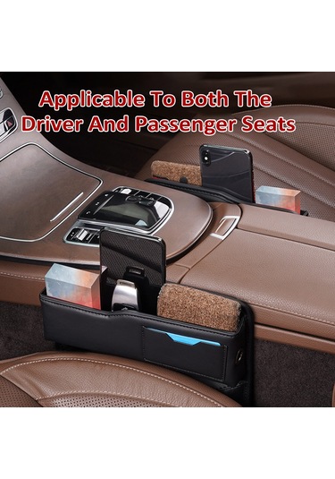 Teltree Araba Koltuk Aralığı Dolgu Organizörü - Deri Ahşap Renkli Çeşitli Renk Seçenekli Depolama Kutusu