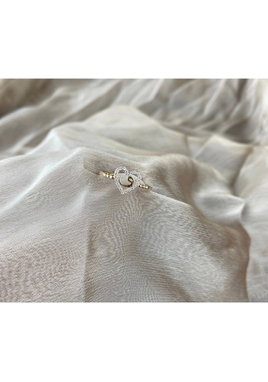 Çgk Çiğdem Gürel Kuyumculuk Vav Kalp Altın Yüzük Sarı