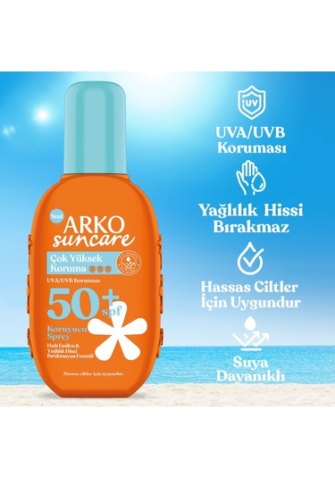 Arko Suncare Çok Yüksek Korumalı Vücut Güneş Spreyi SPF50+ 200 ML