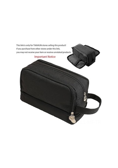 Mufunye 7 Bölmeli Geniş Kapasiteli Kanvas Kalem Çantası - Okul Ofis Stoklarını Düzenleyen Taşınabilir Çantam Siyah Siyah