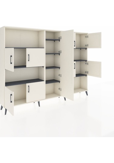 Arges Dolap 10 Raflı 9 Kapaklı 220x30x163 Aytaşı-aytaşı/antrasit Aytaşı-aytaşı/antrasit