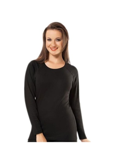 Kadın Siyah Termal İçlik Alt Üst Set Siyah