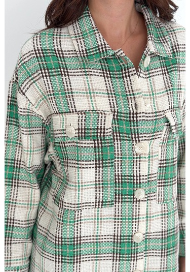 Uzun Oduncu Gömlek Yeşil Yeşil