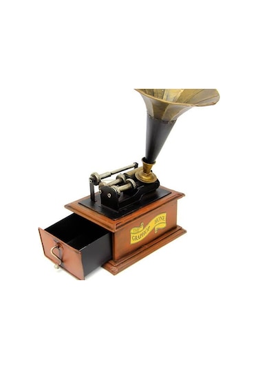 Dekoratif Metal Gramofon Kutu Hediyelik