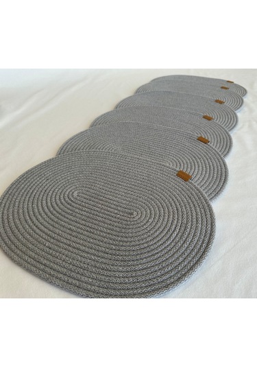 Jüt Amerikan Servis Sofra Altlığı, Masa Dekoru Supla Oval 30x40 6lı Gri