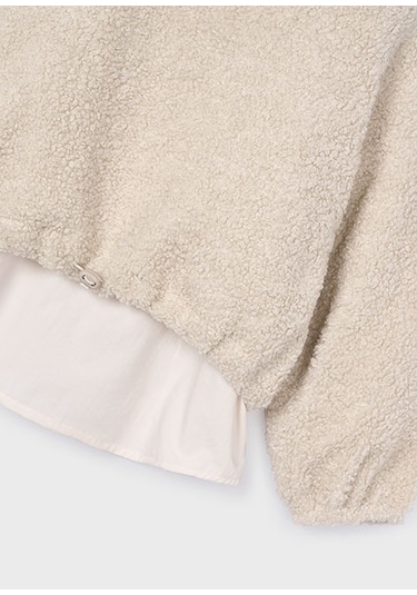 Mayoral Bej Kız Çocuk Peluş Sweatshirt 4431 Bej