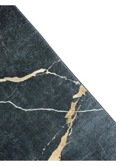 Dijital Kaymaz Yıkanabilir Gold Detaylı Modern Salon Halısı Mutfak Halısı Yolluk Balkon Halısı Gold