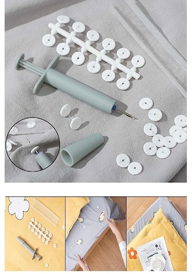 Yorgan Kılıfı Sabitleme Seti Nevresim Klips Takımı Yatak Örtüsü P Gri