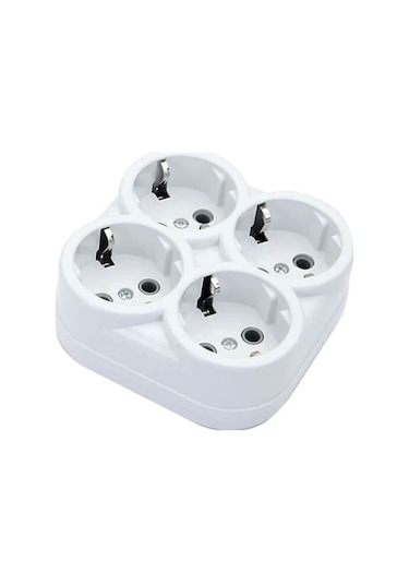 Depa Topraklı Golyat Fiş Priz 4'lü Beyaz 0