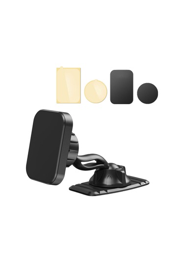 Maiyame 6 Magnetlı Çift Başlı Araç Tutucu - 360 Döner Manyetik Telefon Navigasyon Stantı Penguin C1 Siyah