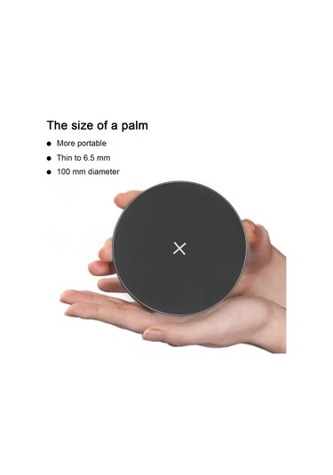 Konesam Beyaz 15w Hızlı Şarj Type-c Arayüzlü İnce Dairesel Kablosuz Şarj Cihazı