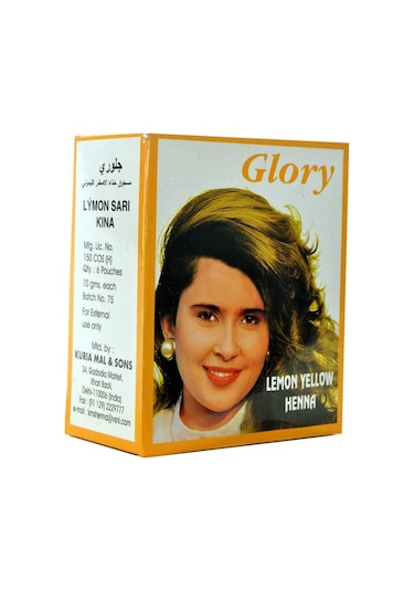 Glory Glory Limon Sarı Hint Kınası (Lemon Yellow Henna) 10 Gr Pak