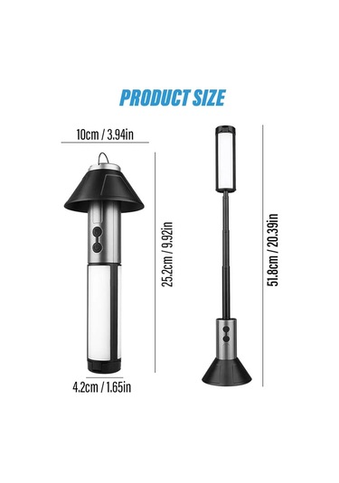 Çok İşlevli Led Açık Kamp Feneri, Cmping Işık/el Feneri Gri