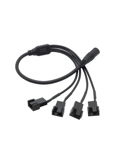 Sancablecord Dc 5.5x2.1mm Kadın 1-4 Pwm Fan Adaptör Kablosu 12v 4pin Güç Bağlantı Mavi