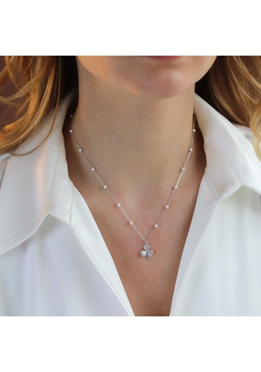 3 Yapraklı Yonca Gümüş Kolye Gümüş