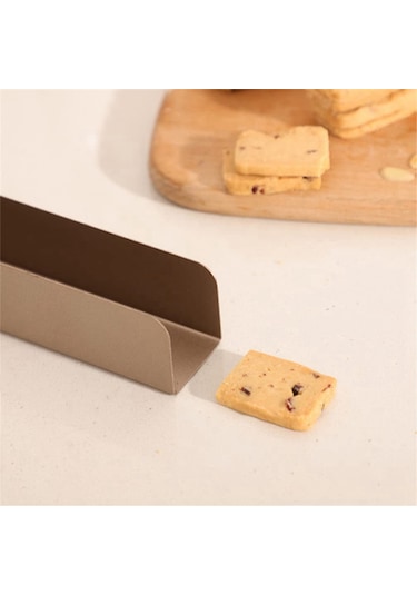 2 Adet Kurabiye Kesici Dikdörtgen Kurabiye Kalıbı Yapışmaz Kurabiye Kesiciler Altın