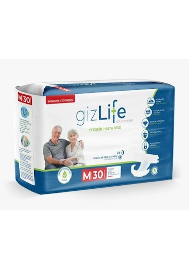 Gızlıfe Yetişkin Hasta Bezi Bel Bantlı Orta Boy Medium 120'Li
