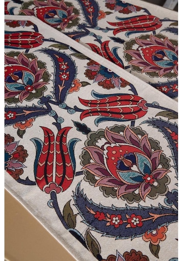 Çeyiz Diyarı Pınar 2li Lüks Runner 45x140 Cm Çok Renkli