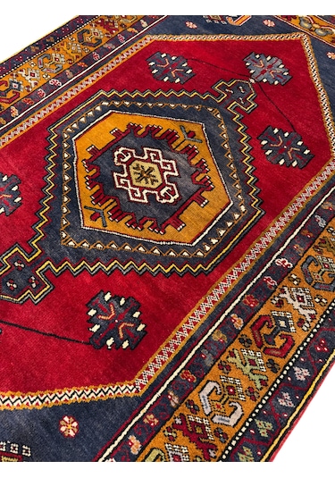 El Dokuma Vintage Yahyalı Halısı 120x211 Eskitme Yün Halı