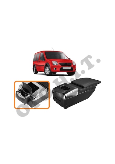 Ford Connect Makyajlı Uyumlu Bardaklıklı Lüks Kol Dayama Kolçak Siyah İthal.