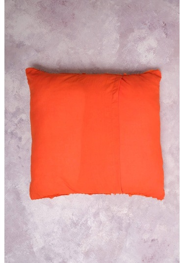 Peraluna Foam Pıllow Şifon Şerit Triko Yastık Kılıfı 45x45 Cm Turuncu - Turuncu