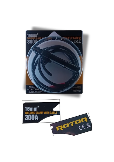 Kablolu Kaynak Pensesi Elektrot Tutucu Kablo Takımı 16 Mm2, 300a, 190 Cm