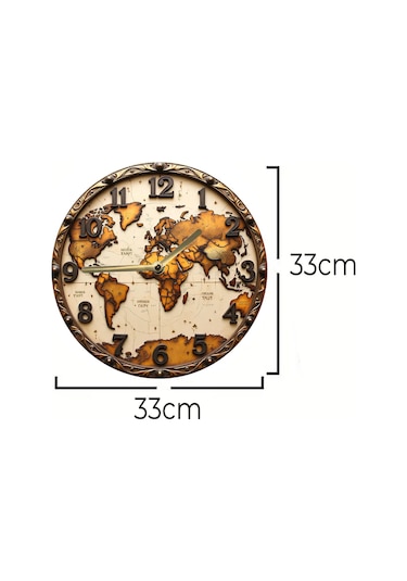Sessiz Yuvarlak Ahşap Duvar Saati, Kuvars Hareketli 3d Görünümlü 2d Saat Sdw132 Renkli