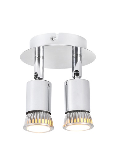 Vkemall İç Mekan İçin Açısını Ayarlayabilir 2 Kafa Gu10 Tavan Spot Lambası 85-265v Geniş Voltaj, Ampul Yok Şeffaf