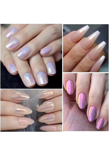 Nail Art Tırnak Süsleme İnci Tozu 6lı Set Ayna Tozu