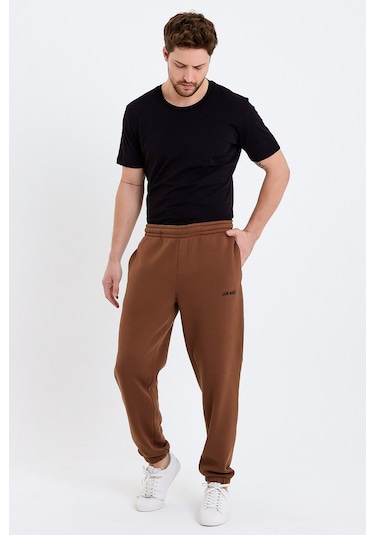 JAHR MARC Kahverengi Oversize Erkek Eşofman Altı Kahverengi