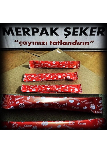 Merpak Ambalaj Stick Toz Şeker Kırmızı 2000 x 3 G