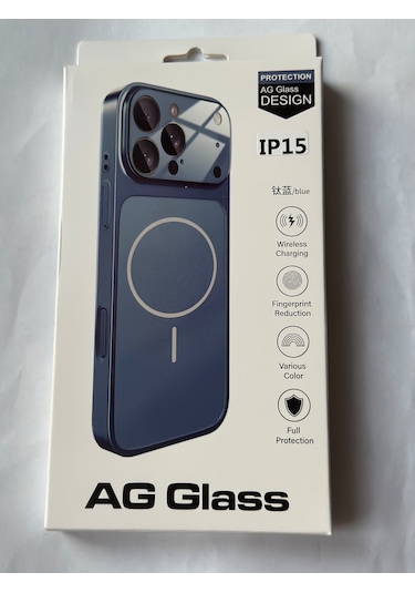 İphone 15 Ag Glass Magsafe Siyah Kaliteli Kılıf Yeni Trend Şok Emici & Tam Koruma, 5 Renk Lacivert