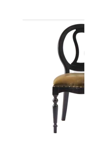 Bengimobilya Sandalye Zus004 Klasik Model Bej Suni Deri Kumaş Parlak Siyah Ren