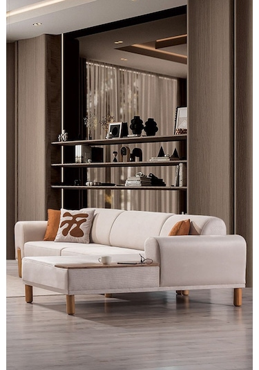 Moster Bohem Köşe Koltuk Takımı Krem