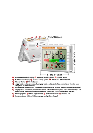 Homyl Sıcaklık Ve Nem Ölçer Hafif İç Mekan Turuncu-kedi