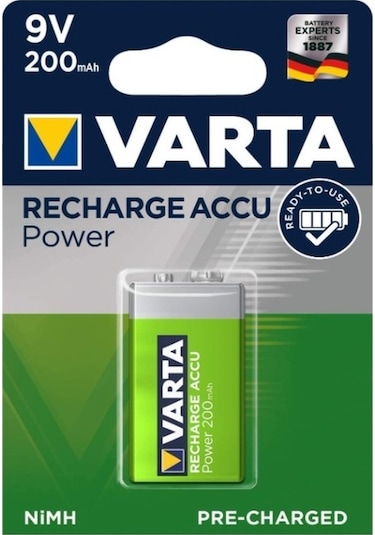 Varta 56722 200 mAh 9V Ni-MH Şarj Edilebilir Pil 10'lu