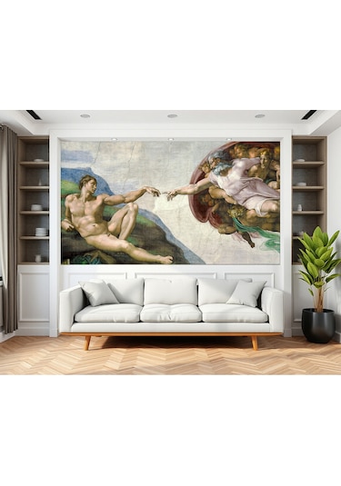 Michelangelo Sistine Şapel Poster Duvar Kağıdı Renkli