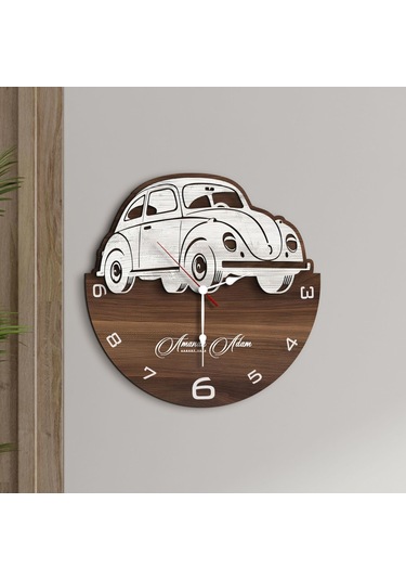 Bk Gift Kişiye Özel İsimli Dekoratif 45cm Ahşap Duvar Saati-1 , Ev Hediyesi , Arkadaşa Hediye , Sevgiliye Hediye Bitmeyen137049 Bk Gift Çok Renkli