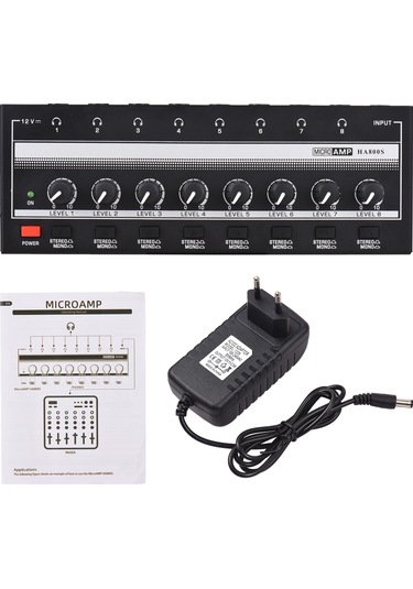 Hfambition 8 Kanal Stereo Kulaklık Amfi - Ultra Düşük Gürültü - Yüksek Güç - Optimum Ses Kalitesi - Avrupa Standartı