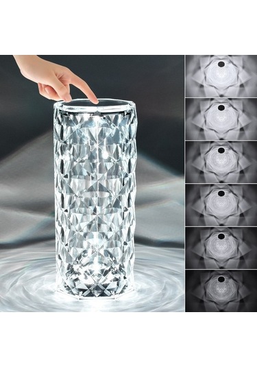 Dancemonkey 16 Renkli Kristal Gül Işık Masa Gece Lambası 07 2