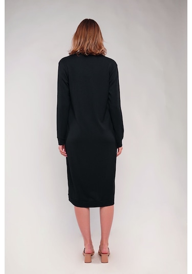 Gabria Ön Düğmeli Seul Uzun Hırka Siyah