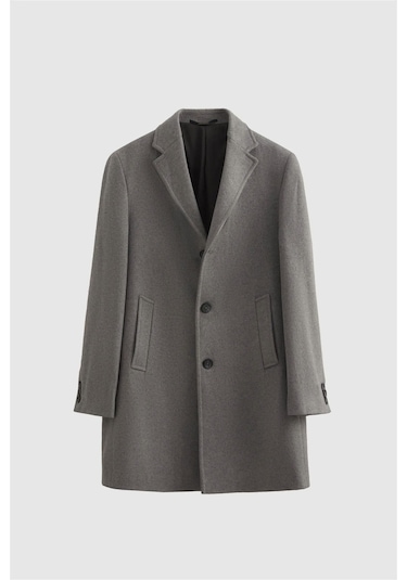 Ds Damat Regular Fit Gri Kaşe Kaban 5HF08ORT10000 Gri