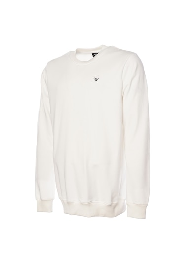 Hummel T-ıc Ico Erkek Beyaz Yuvarlak Yaka Sweatshirt Beyaz
