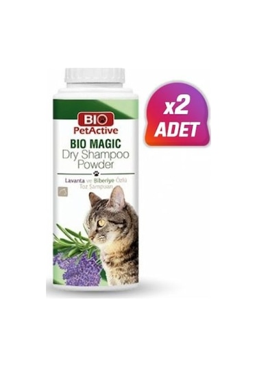 2 Adet - Pet Active Bio Magic Biberiye Özlü Toz Kedi Şampuanı 150