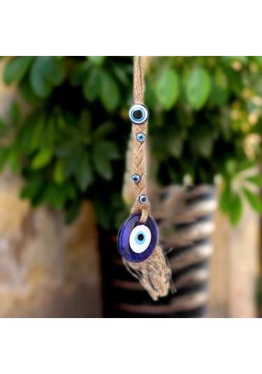 Kangvka Mavi Göz Cam Büyüsi: Doğal Jüt Ip İle Duvar Dekoru, Kötü Gözden Korumak Ve Ev/garden Zenginleştirmek İçin