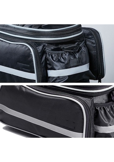 Didadodo Dağ Bisikleti Arka Raf Su Geçirmez Çanta Güçlü Kapaklı Siyah Siyah