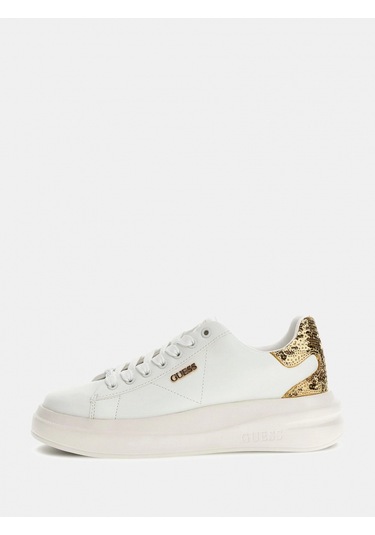 Guess Elbina10 Kadın Beyaz Altın Deri Sneaker Flfe10ele12-whıgo Beyaz Altın