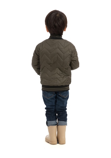 Freemen Erkek Çocuk Haki Kolej Yaka Astarlı Su Ve Rüzgar Geçirmez Fermuarlı Mont Freemen Erkek Haki